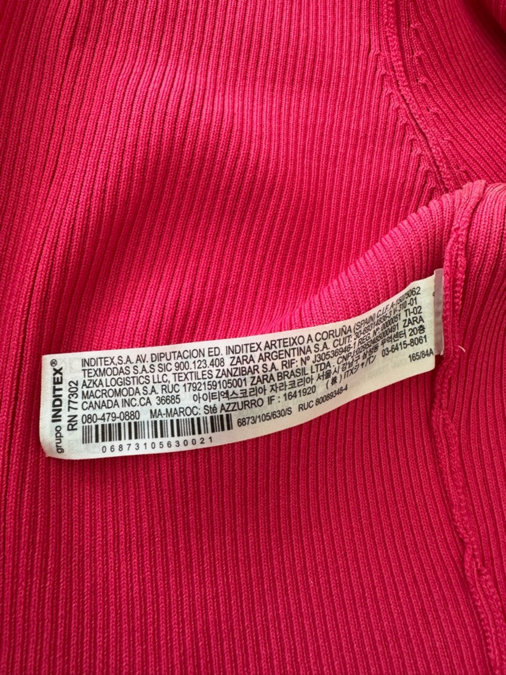 Zara Bright Pink Ribbed Crop Top
